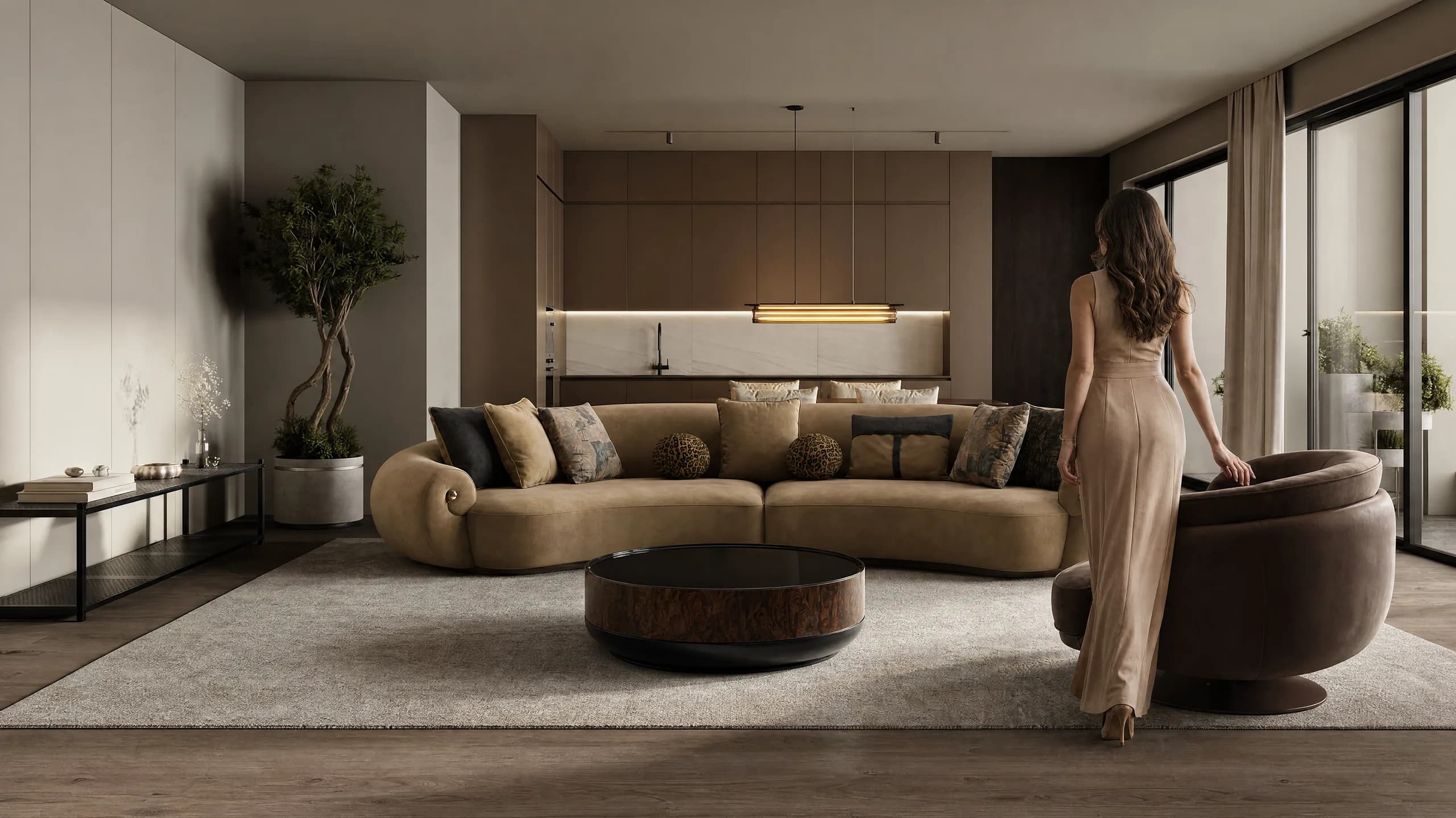 Furnimore ile döşenmiş modern bir oturma odası